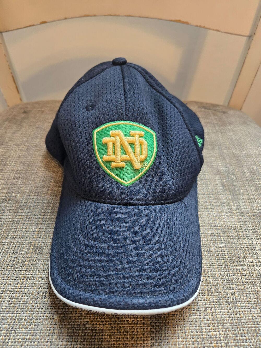 Notre Dame Fighting Irish Hat One Size Blue NCAA Football Adidas Mesh Adjustable